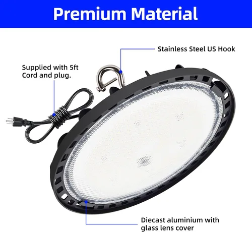 Miniatura 7 de 150W Luz LED UFO de Alta Bahía, 20250lm 5000K Luz LED UFO de Alta Bahía para Tienda [Equivalencia 450W MH/HPS] 100-277V IP65 Iluminación Comercial