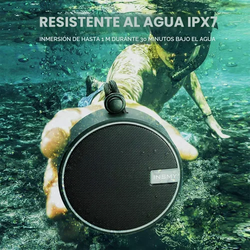 Miniatura 2 de Altavoz de ducha INSMY C12 IPX7 resistente al agua con Bluetooth, altavoz portátil pequeño, altavoces Bluetooth inalámbricos de sonido claro y Negro