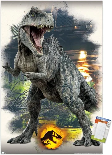 Trends International Jurassic World: Dominion - Póster de pared focal Giganotosaurus, 14.725 x 22.375 pulgadas, paquete de póster y montaje prémium