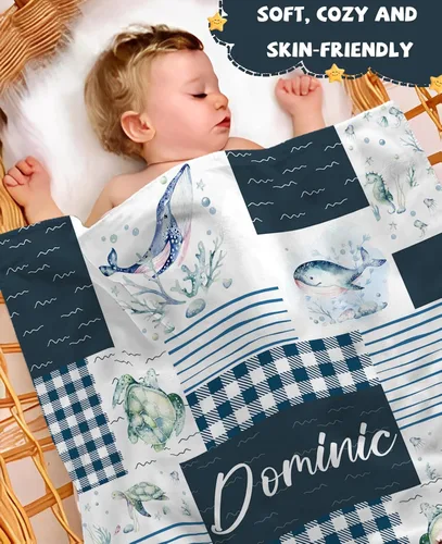 Miniatura 3 de Manta de bebé personalizada para niñas y niños, manta de bebé personalizada con nombre, mantas personalizadas con nombre para niños, manta de Lindas