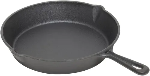 Miniatura 9 de Home Basics - Sartén de hierro fundido de 12 pulgadas (negro), sartén para panqueques, carne y pescado, sartén grande para estufa y fogata
