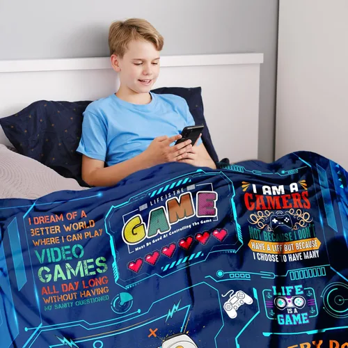 Miniatura 2 de Manta de juegos para niños y niñas - Manta suave de juego para decoración de habitación de jugadores