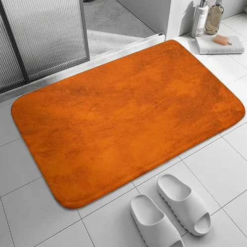 Tapetes de baño color naranja antiguo, antideslizantes, absorbentes, de microfibra suave, felpudo, decoración de baño, para cocina, dormitorio, 16 x