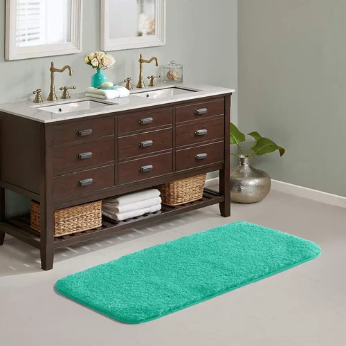 Miniatura 77 de Suchtale - Alfombra de baño antideslizante, tapete de baño de microfibra suave, absorbente de agua, peluda, lavable a máquina, para regadera, 16 x