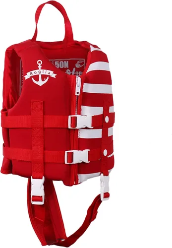 PROTAURI Chaleco de natación para niños – Traje de baño flotante, flotabilidad para aprender a nadar de 2 a 9 años o más, 50N Rojo