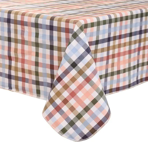 Miniatura 10 de Mantel de vinilo resistente con reverso de franela, mantel de plástico impermeable a prueba de aceite, resistente a las manchas, limpiable, cubierta