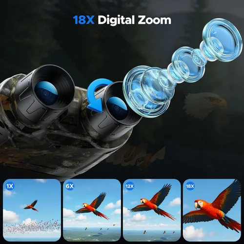 Miniatura 5 de Gafas de visión nocturna, lentes infrarrojos 4K HD a todo color, prismáticos de visión nocturna para caza con tarjeta TF de 64 GB, regalo