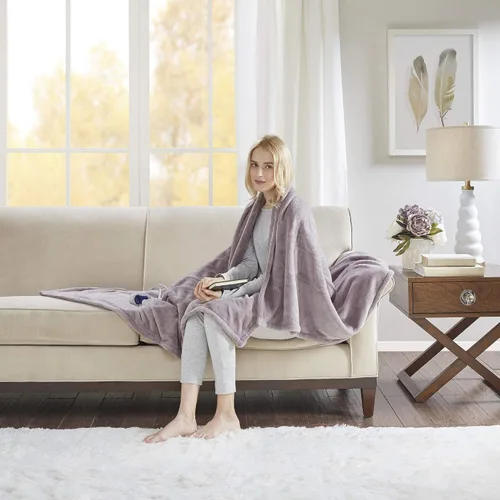 Miniatura 28 de Manta eléctrica térmica Beautyrest para clima frío, manta térmica de calentamiento rápido, apagado automático, prácticamente cero EMF, configuración