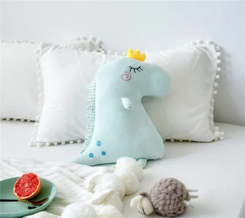 Miniatura 2 de Plushland Almohada de dinosaurio de felpa suave con diseño de animales de peluche, color verde, para niños, adolescentes, regalo de cumpleaños, San