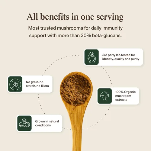 Miniatura 8 de Real Mushrooms Cápsulas de cola de pavo – Extracto de hongo orgánico para el bienestar diario, armonía intestinal, apoyo energético – Vegano, sin