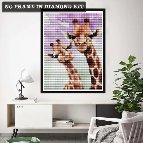 Wergund - Kits de pintura de diamantes de jirafa, kits de pintura de diamantes para adultos y niños, bordado de diamantes de imitación de cristal,