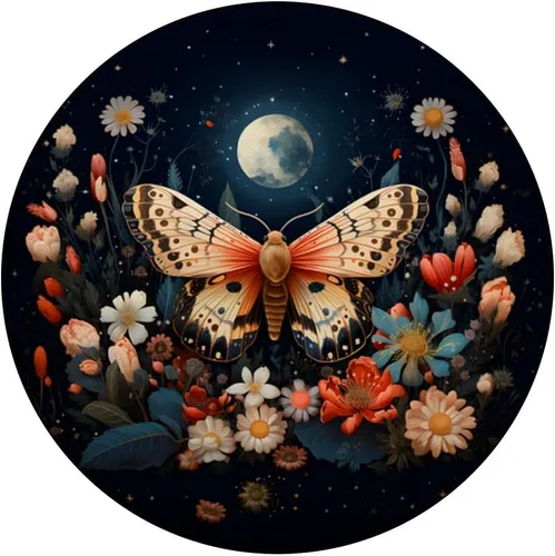 Miniatura 3 de Hermosas flores polilla luna noche estrellada PopSockets estándar PopGrip