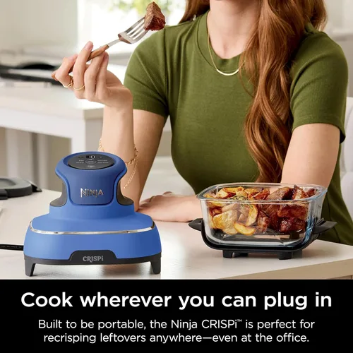 Miniatura 10 de Ninja Crispi Sistema de Freidora de Aire de Vidrio Portátil 5 en 1, 1500W, 6 Tazas, Contenedores TempWare de 4 Cuartos y 2.5 Cuartos con Tapas, Apto