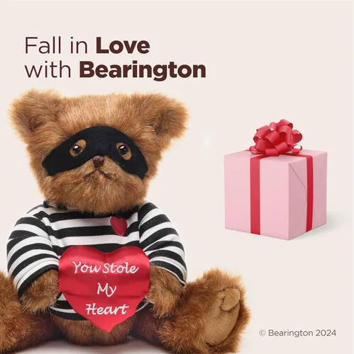 Miniatura 5 de Bearington Lawless Lover Oso de Peluche del Día de San Valentín, 10 pulgadas Animales de Peluche del Día de San Valentín Regalo Ideal para Niños
