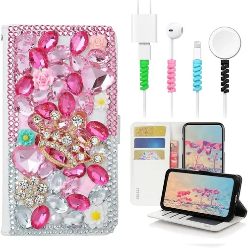 Miniatura 7 de Bling SSBLDwCPSeries-4 - Funda de piel con tapa y protector de cable, diseño 3D