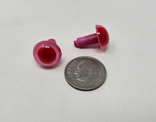 Miniatura 3 de Zim - Par de ojos de seguridad de conejo de plástico Albino rojo y rosa de 0.472 in para manualidades Amigurumi muñecas o marionetas (paquete de 8)