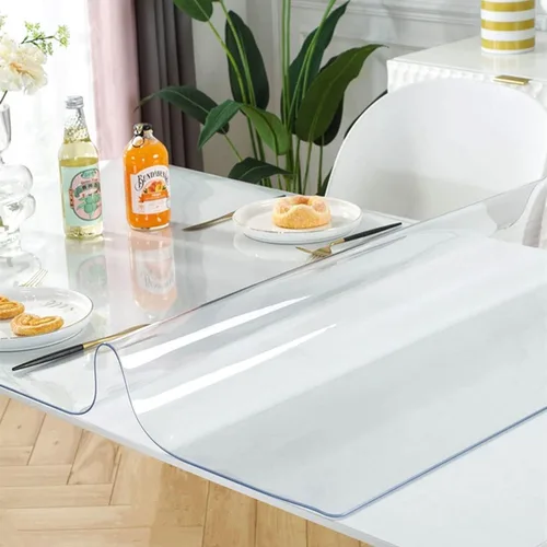 Miniatura 46 de Protector de mesa transparente de 12 x 36 pulgadas, 1.5 mm de grosor, cubierta de mesa de plástico impermeable, protector de mesa transparente
