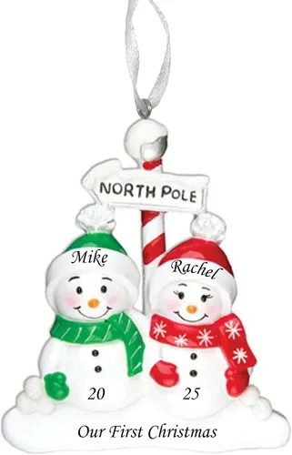Miniatura 8 de Adorno de Navidad familiar 2025 – Adorno personalizado para familias – Adorno familiar de muñeco de nieve personalizado – Decoración de árbol