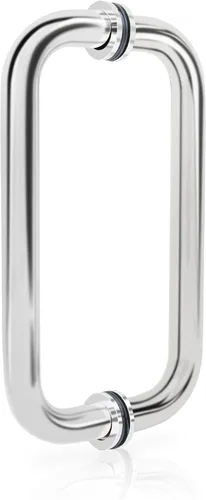 CKB Manija de puerta de ducha de 8 pulgadas, tirador de puerta de vidrio de ducha de espalda a trasera, compatible con vidrio de 1/4 a 1/2 pulgadas