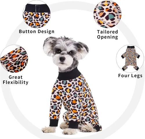 Miniatura 5 de Traje de Recuperación Rayado para Perros, Mono para Cachorros Después de la Cirugía para Perros Machos y Hembras, Pijama de Manga Larga para Perros