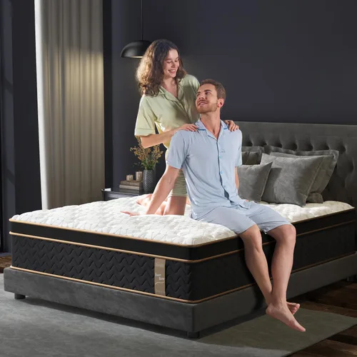 Miniatura 9 de Colchón Twin de 10 pulgadas, cama híbrida refrescante en una caja, resortes de bolsillo individuales, aislamiento de movimiento, soporte dirigido