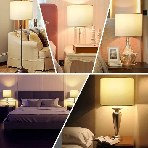 Miniatura 8 de Wellmet Pantalla de Lámpara Requiere Ensamblaje, Pantalla Beige de 16"x16"x12" para Lámpara de Mesa, Lámpara de Noche, Lámpara de Pie, Pantalla