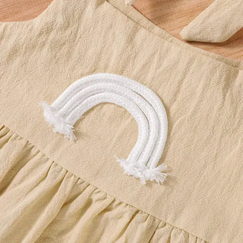 Miniatura 6 de Conjunto de ropa de verano de 2 piezas, ropa de bebé niña, vestidos de verano florales sin mangas con volantes