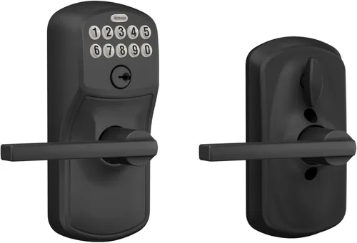 Miniatura 10 de SCHLAGE FE595 CAM 622 GEO Entrada con teclado con cerradura electrónica Flex, negro mate
