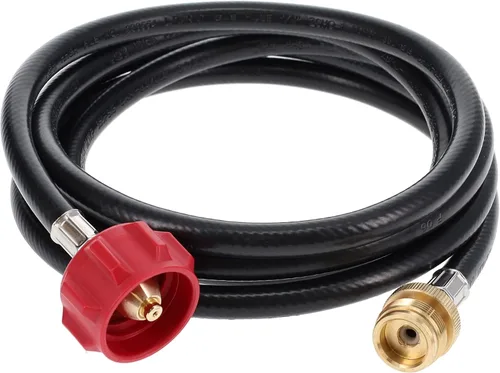 Miniatura 6 de Gas One Manguera de propano de 4 pies, manguera adaptadora de 1 libra a 20 libras, tanque de propano de 16.4 oz a 20 libras QCC1/Tipo 1, permite