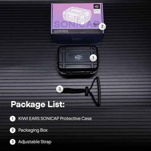 Miniatura 9 de Linsoul Kiwi Ears SONICAP - Estuche impermeable para auriculares, caja de almacenamiento rígida para IEM con forro de EVA, bolsa de transporte dura
