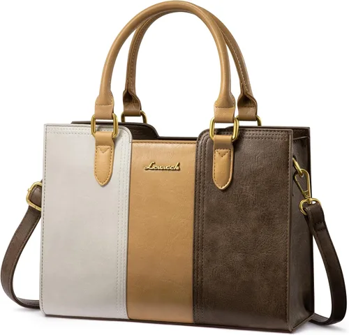 Miniatura 12 de LOVEVOOK Bolso para mujer, bolso de hombro vintage de cuero, pequeño bolso bandolera para damas, bolso de mano con asa superior y bandolera