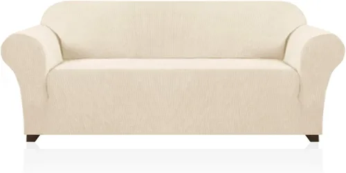 Miniatura 31 de PrinceDeco Funda elástica para sofá de 3 cojines, protector de muebles con parte inferior elástica antideslizante, apta para perros