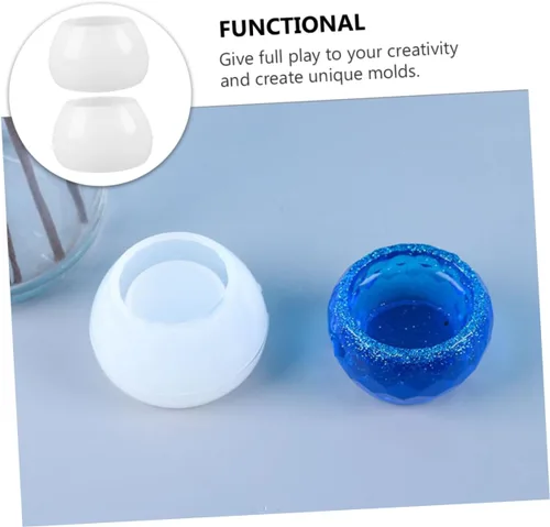 Miniatura 3 de Molde de cuenco en forma de diamante único, 2 piezas, material antiadherente para amantes de las manualidades