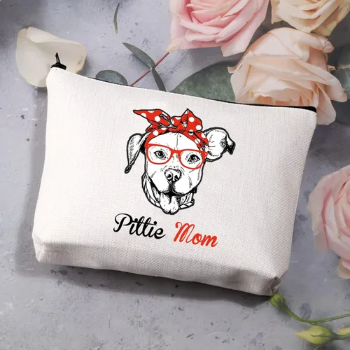 Miniatura 3 de BDPWSS Pittie Mom Gift Pitbull Dog Lovers Bolsa de maquillaje Pitbull Mama Regalo del Día de la Madre Crazy Dog Lady Bolsa de Cosméticos para Amigo