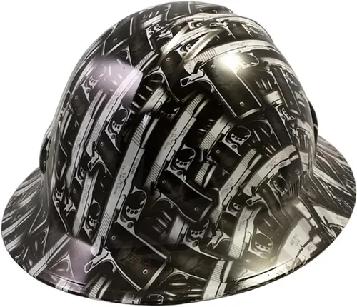 Texas America Safety Company Casco de seguridad con visera completa, diseño patriótico hidroimpreso, con suspensión de 4 puntos y bolsa
