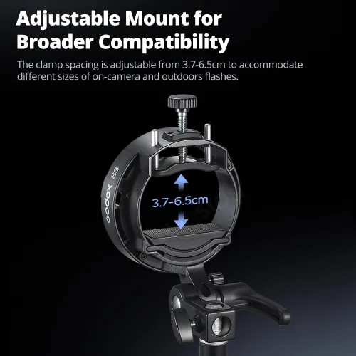 Miniatura 7 de Godox Soporte de flash S3 (soporte de montaje de flash) para Godox AD200Pro AD300Pro V1Pro V100 Speedlite, control de inclinación ajustable