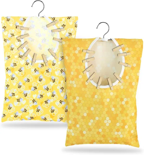 Soporte para pinzas para ropa de panal de abeja – 2 bolsas para ropa de abeja – 15 x 11 pulgadas – Bolsa colgante para lavandería y uso al aire libre