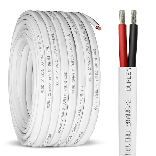 Miniatura 18 de Cable marino dúplex de calibre 12, cable eléctrico de grado marino de cobre estañado, 12 AWG, 50 pies, para uso al aire libre en lanchas