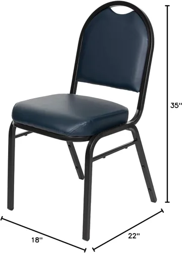 Miniatura 14 de OEF Furnishings OEF9204-BT/2 Silla apilable de grado comercial para banquetes (vinilo azul, marco recubierto de polvo negro, paquete de 2)