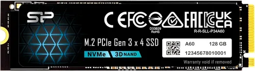 Silicon Power - Unidad de estado sólido SSD NVMe M.2 PCIe Gen3x4 2280 (SP128GBP34A60M28) 128 GB