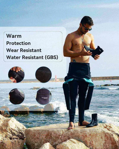 Miniatura 5 de XUKER Botas de Buceo de Neopreno, 5mm 3mm Zapatos de Agua Botines de Neopreno para Hombres y Mujeres con Suela de Goma Antideslizante y Cremallera