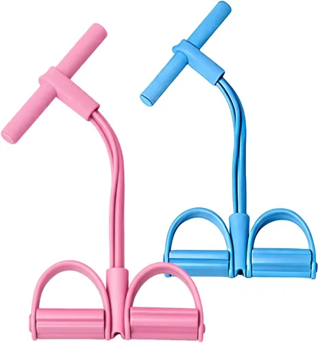 Miniatura 8 de 21 bandas de resistencia de fitness, 4 tubos de pedal de tobillo, banda de resistencia con mango, dispositivo de resistencia de pedal desmontable