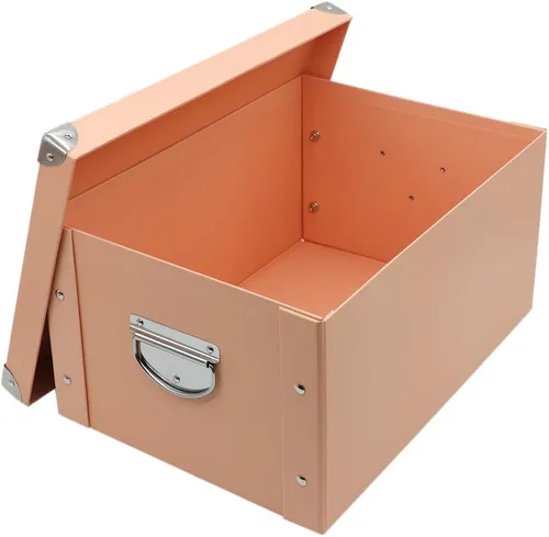Miniatura 7 de GUOZI Caja de almacenamiento plegable, caja de memoria decorativa con tapa y esquinas reforzadas de metal, caja de regalo organizadora para 2