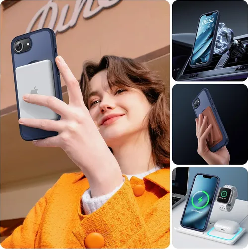 Miniatura 854 de TOCOL Funda para iPhone 11, compatible con Magsafe, protección completa de cámara, imanes integrados, protección contra caídas, funda translúcida