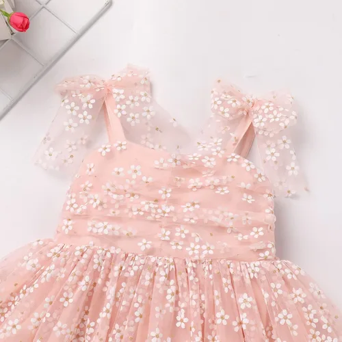 Miniatura 4 de Vestido tutú de verano para niñas pequeñas, sin espalda, vestido de princesa para fiesta de cumpleaños, lentejuelas con volantes, tul con lazo