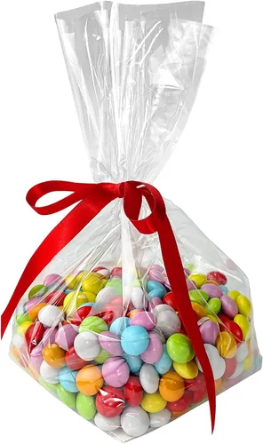 Miniatura 2 de Morepack Bolsas de celofán reforzadas, 50 bolsas de celofán de fondo plano de 4 x 4 x 10 pulgadas, con refuerzo con inserto de papel