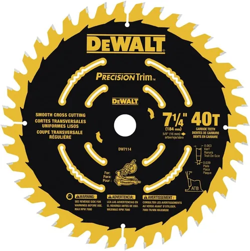Miniatura 2 de DEWALT DW7116PT DEWALT DW7116PT 60T - Hoja de sierra ingletadora con corte de precisión, 7-1/4 pulgadas