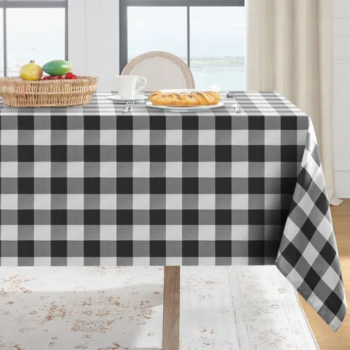 Miniatura 13 de Softalker - Mantel rectangular a cuadros, impermeable para exteriores, 54 x 120 pulgadas, mantel de búfalo a cuadros, resistente a las manchas