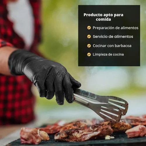 Miniatura 6 de TitanFlex Heavy Duty Black Nitrile Gloves, 6 Mil, Fully Textured, Mechanic Disposable Gloves, Latex Free, Powder Free