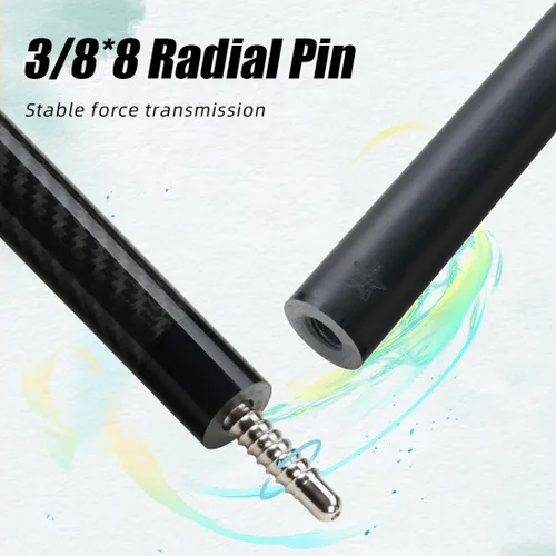 Miniatura 4 de CRICAL Palo de taco de billar de fibra de carbono de 58 pulgadas, palos profesionales de baja desviación para piscina con junta de 3/8 x 8 pines
